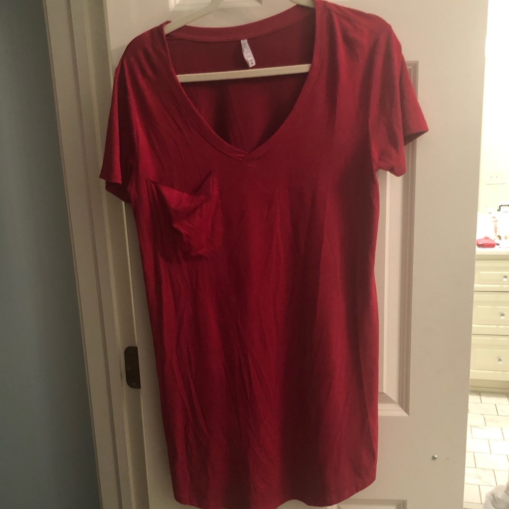 Z Supply Red T-Shirt Dress